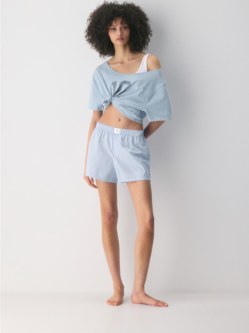 NWT Aritzia Light Blue High-Waist Dally Lounge Shorts (large)